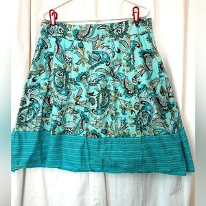 Notations 100% Cotton Womens Sz L Boho Paisley Midi Skirt